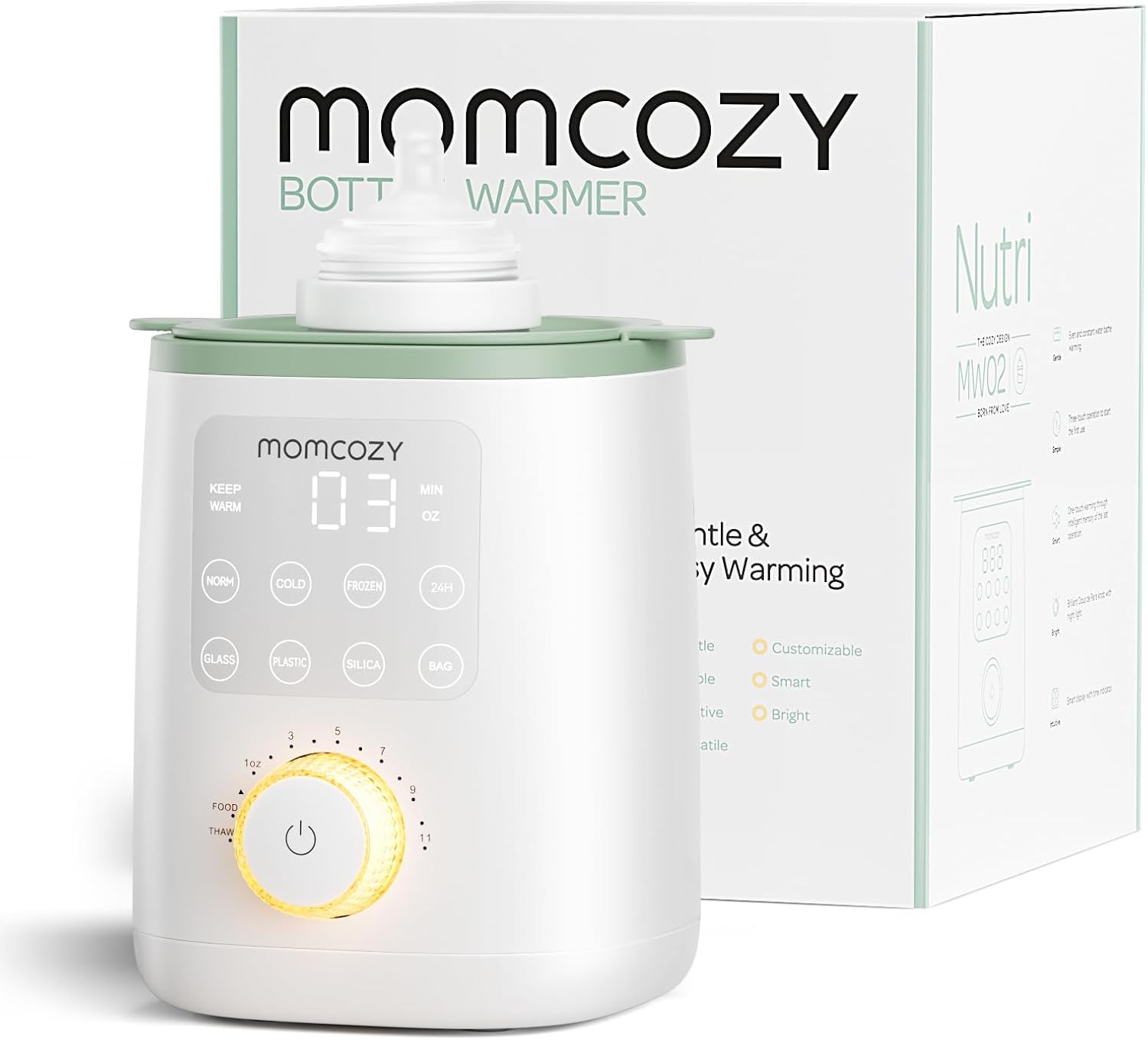 Momcozy Nutri Bottle Warmer, 9-in-1 Baby Bottle Warmer with Night Light, Accurate Temperature Control, receives nutrients in Breast Milk, for All Bottles with Breast Milk or Formula