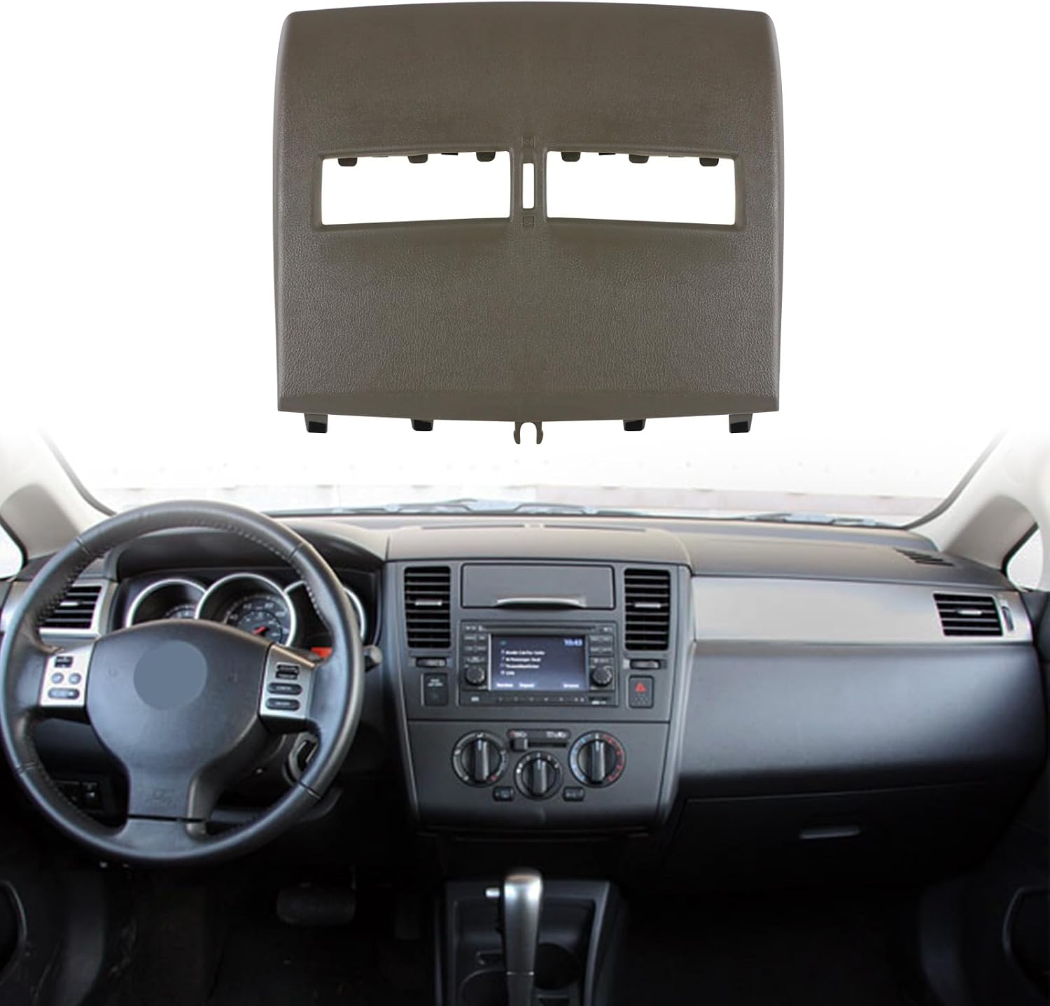 Pacewalker Front Upper Top Center Dash Vent Trim Bezel Compatible with Nissan Versa 2007-2012 Center Dash Vent Trim Frame 68414-ED50C 68414ED50C Beige