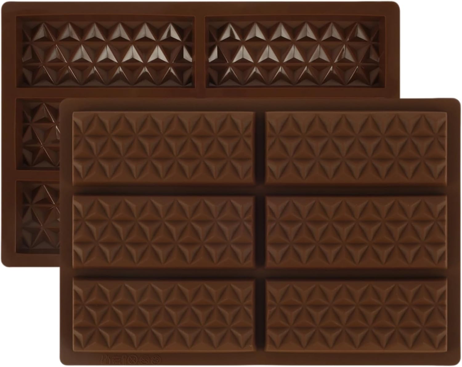 Silicone Chocolate Mould Candy Moulds， Silicone Chocolate Bar Mould，6 Cells Rectangle Triangle Diamond Shape,Ice Cube Tray Soap Wax Melt Molds，Christmas Chocolate Gift DIY