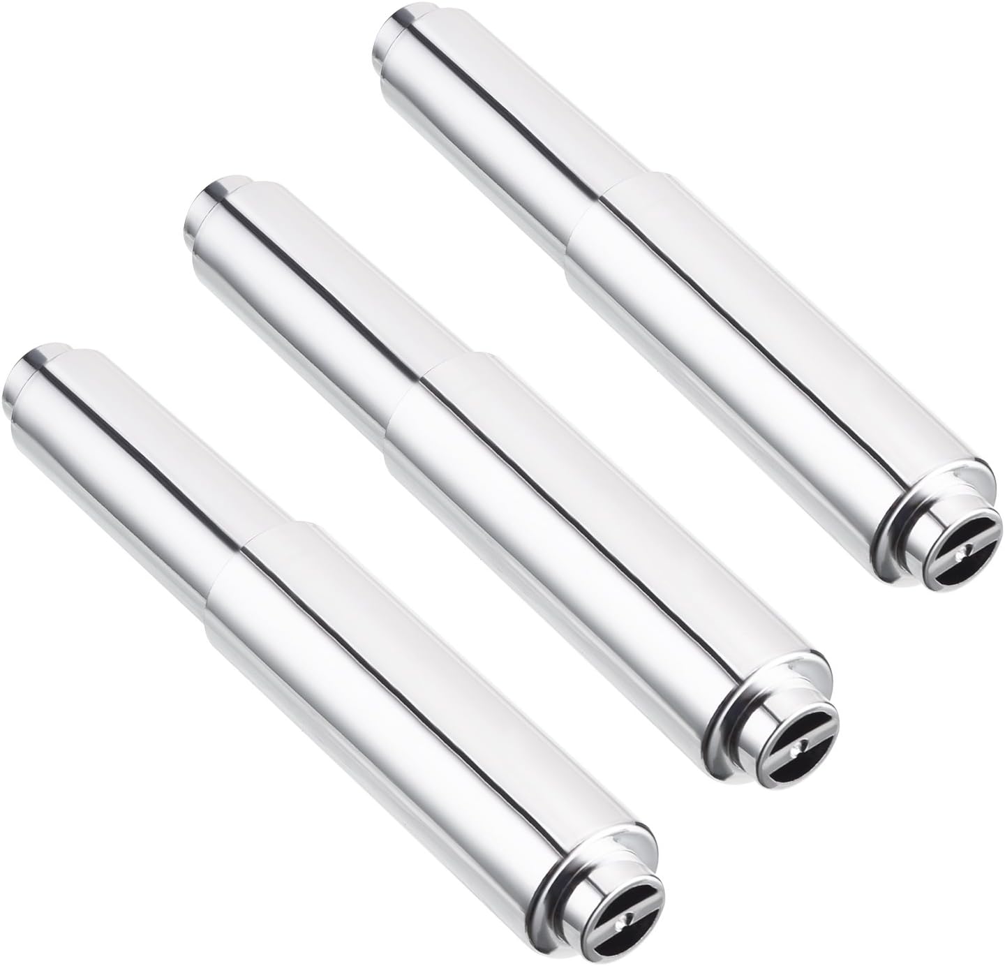 3 Pack Toilet Paper Holder Roller Toilet Tissue Holder Replacement Plastic Spring Loaded (Chrome Big End)