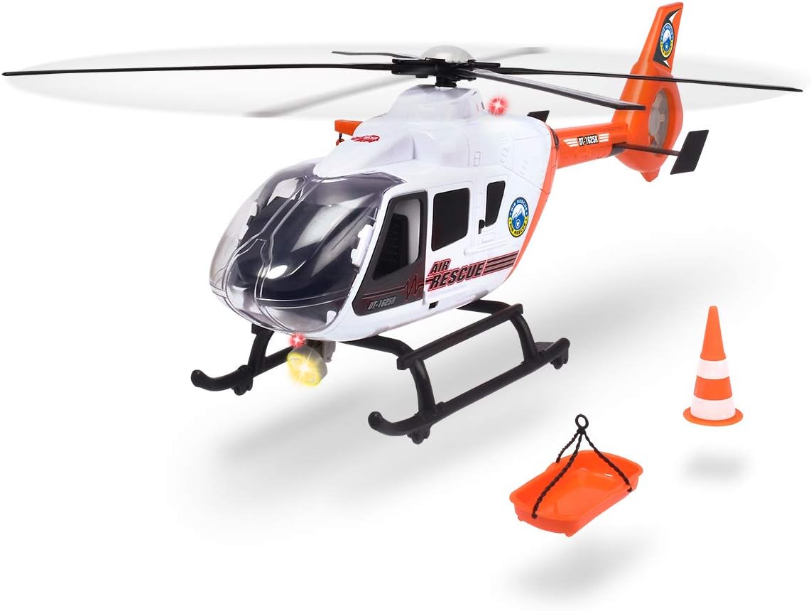 DICKIE TOYS Light and Sound SOS Rescue Helicopter with Moving Rotor Blades, 25"