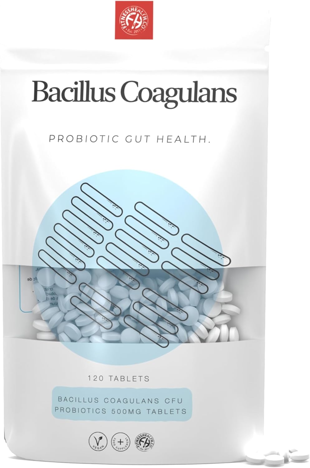Fitness Health Bacillus Coagulans CFU 365 Tablets 500MG | Vegan Multi-Strain Live Digestive Enzyme Supplement for Men & Women | Help in Immune Support & Better Gut Health