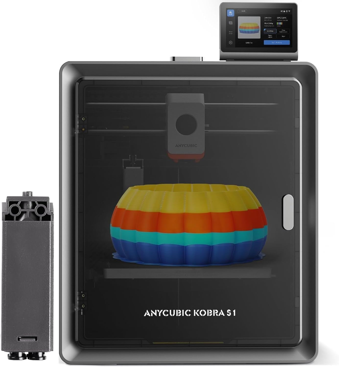 ANYCUBIC Kobra S1 3D Printer,600mm/s High Speed Multicolor 3D Printers with Auto Leveling, 320℃ Full-Metal Hotend, Enclosed CoreXY Structure for Novices & Experts Smart Choice,Print Size 250*250*250mm
