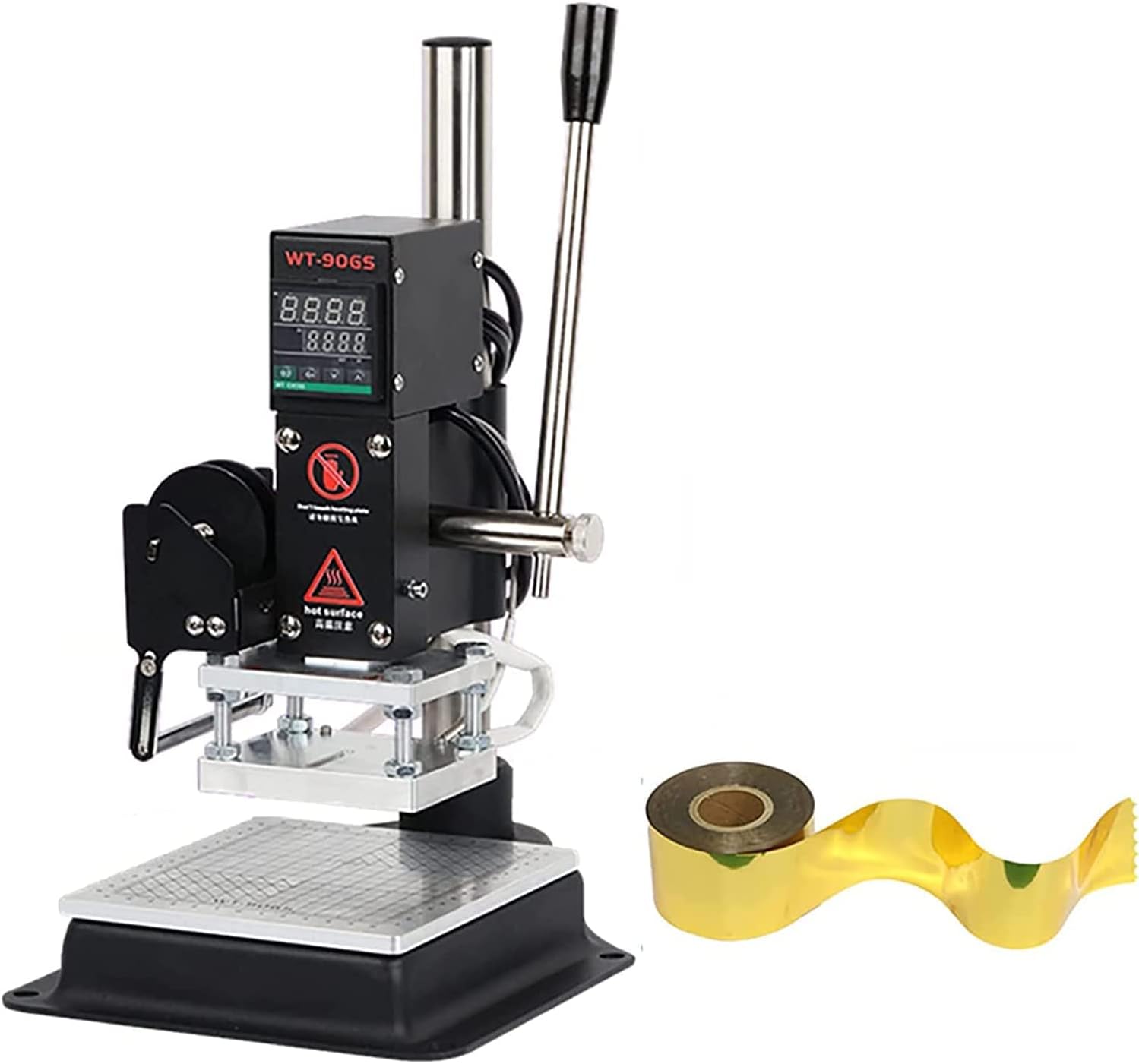 CAULO Hot Foil Stamping Machine Hot Stamping Machine Leather Pressure Mark Machine Embossing Bronzing Machine for DIY (5X7CM)