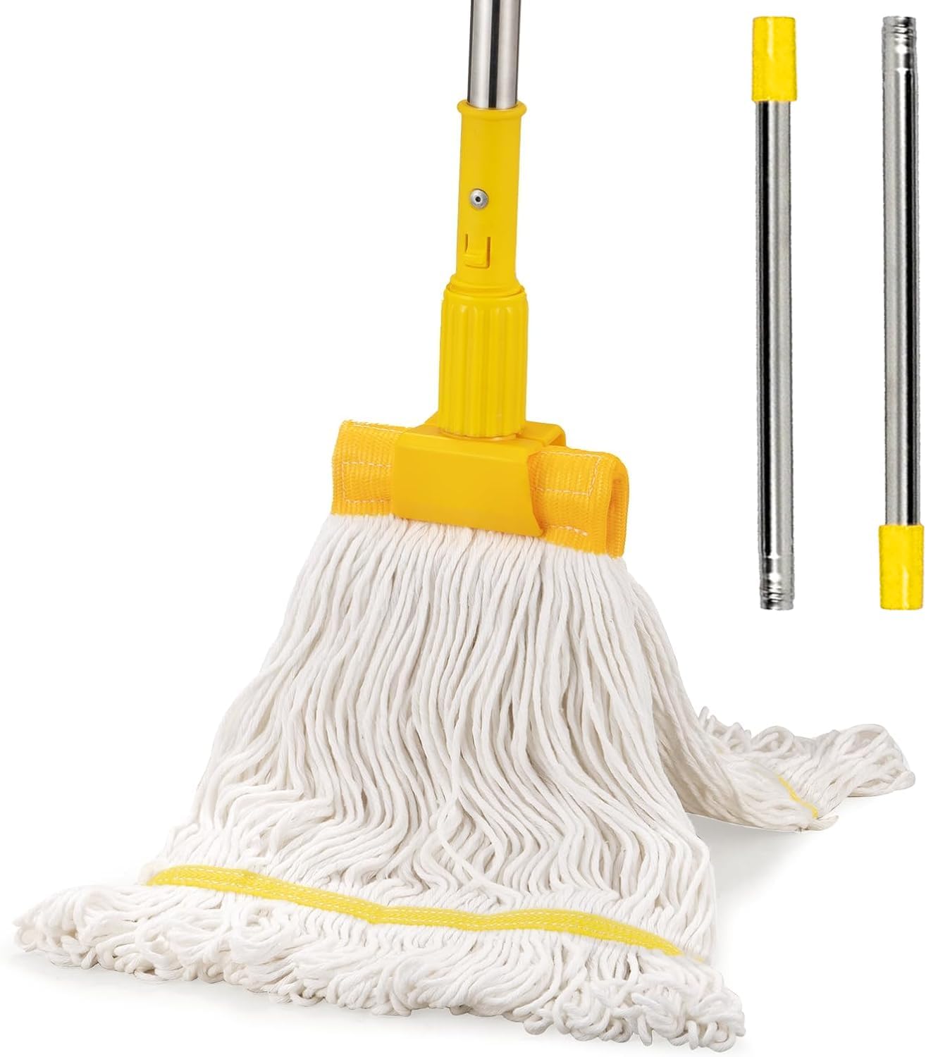 Professional Commercial Industrial Heavy Duty Mop with 48" Long Handle,Cotton Wet Commercial Mops for Floor Cleaning,Home,Kitchen,Office,Garage and Concrete Tile Floor