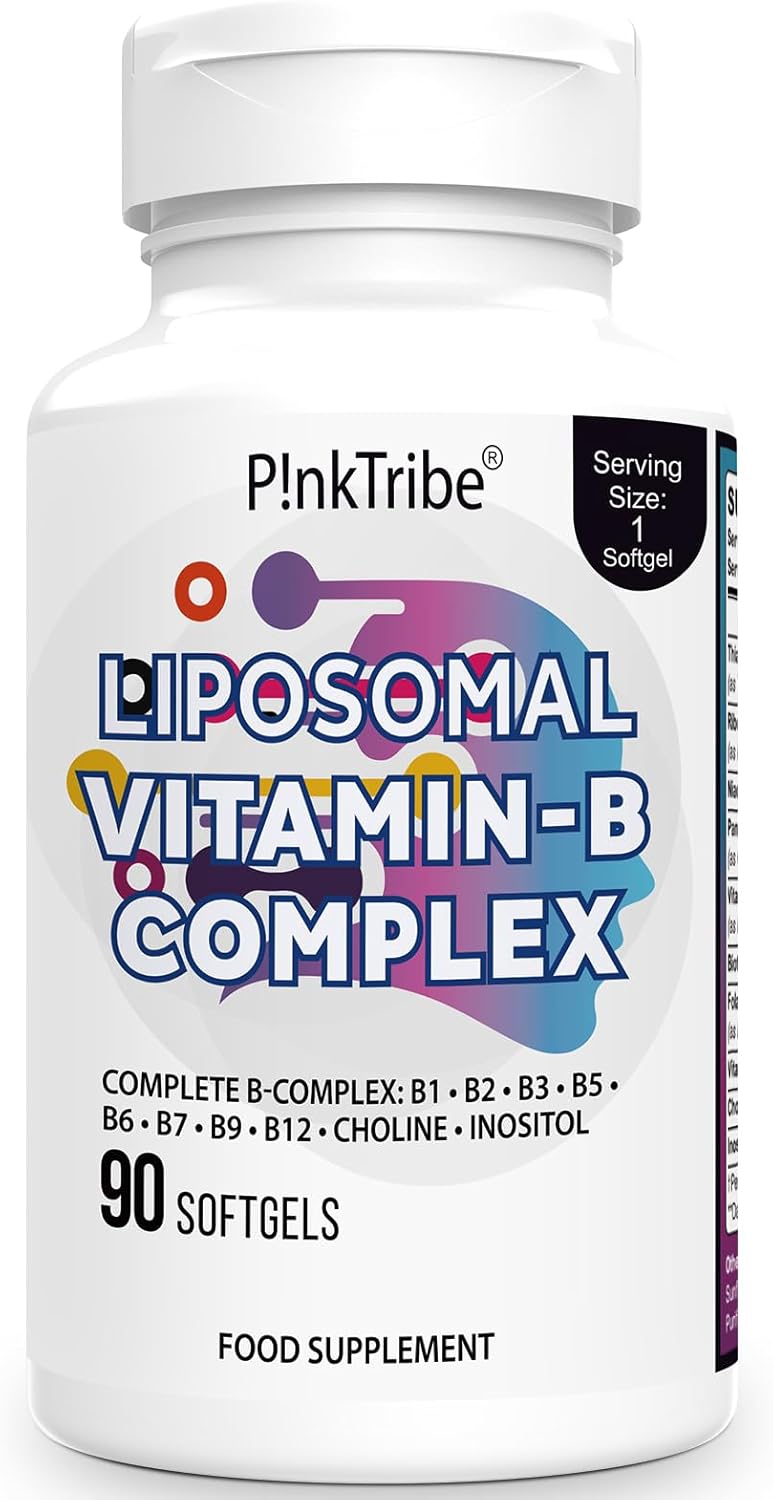 Liposomal Vitamin B Complex Softgels - 9 Methylated B Vitamins for Easy Absorbed, Vitamin B6, Folate & Inositol, 10x Better Absorption, One Softgel a Day, 90 Softgels (Pack of 1)