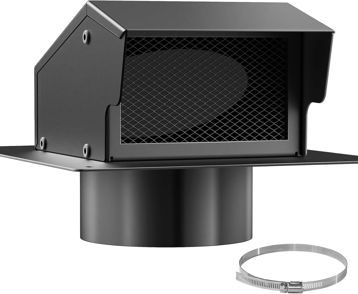 6 Inch Roof Vent Cap, Roof Vents for Houses, Carbon Steel Roof Exhaust Vent with Damper, Diameter Collar Removable Vent for Attic for Ventilation System