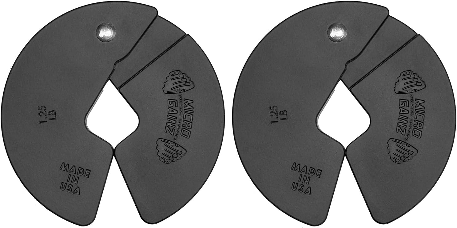 Micro Gainz Dumbbell Fractional 1.25lb Weight Plate, Ideal for Micro Loading, (Choose Color) 2 Piece Fractional Weight Plates, Designed for Dumbbell Training, Made In USA