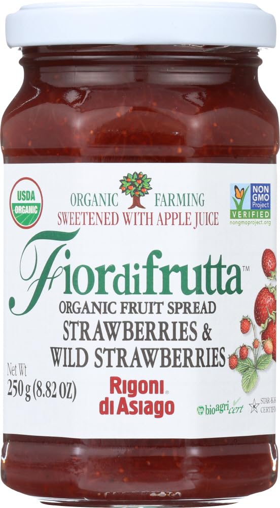 Rigoni Di Asiago Fiordifrutta Organic Fruit Spread, Strawberry, 8.82 Ounce, (Pack of 6) by Rigoni di Asiago [Foods]