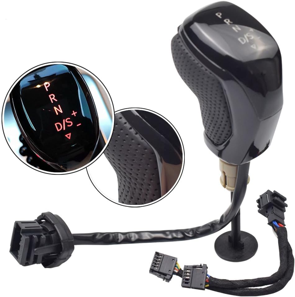 LHD Automatic LED Electronic Shift Knob Black with Holes for VW Golf 7 Passat B8 tiguan MK2 Jetta MK5 MK6 seat (Red-with Holes)