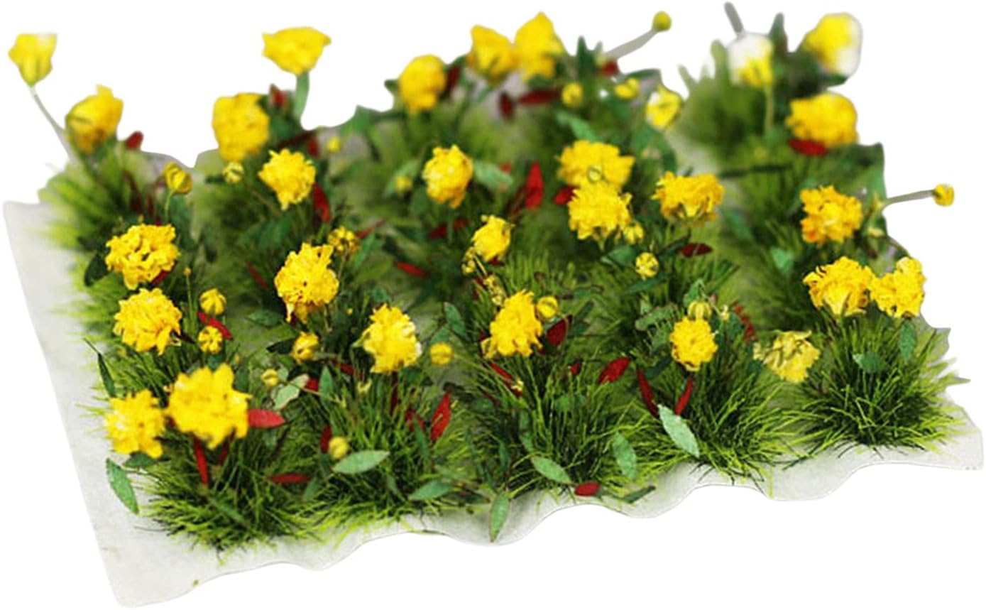 SM SunniMix DIY Miniature Mini Flower Cluster Model Railway Fairy Garden Micro Landscape Grass Building Materials Scenery Diorama, Evening Primrose