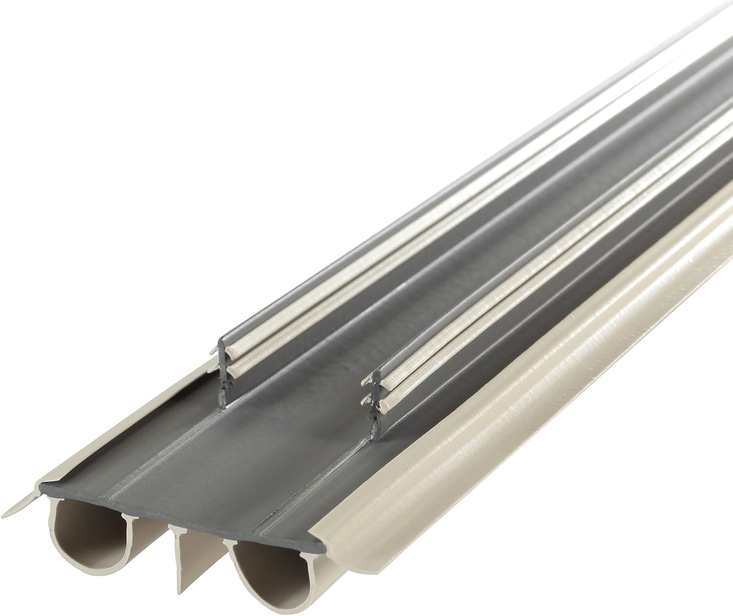 M-D Building Products 43820 Vinyl Concealed Kerf/Channel Fit Under Door Seal, Easy-to-Install Draft Stopper, Energy-Saving Door Insulation, Noise Reduction, Ideal for Home (36 Inch, Beige)