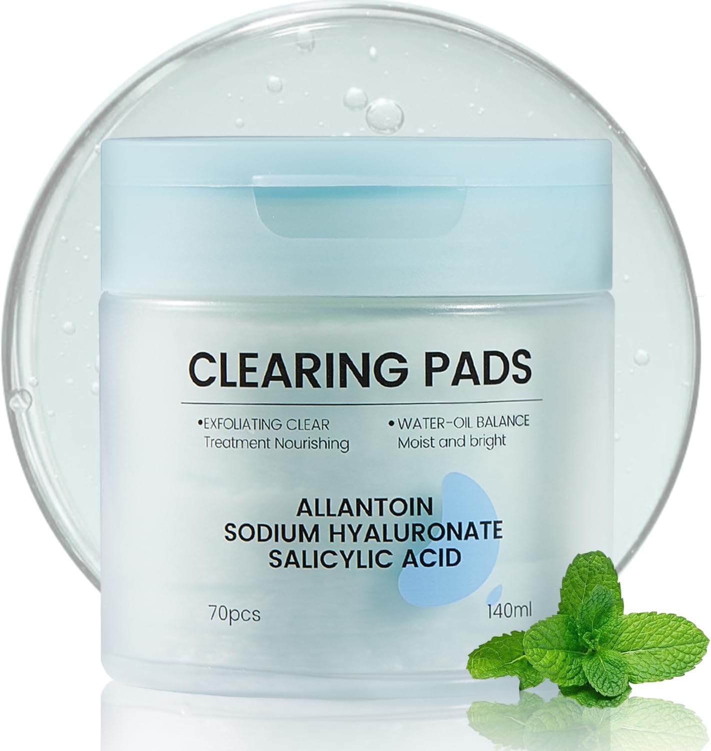 Salicylic Acid Pads-Gentle Pore Reducing, Soothing Skin Care Salicylic Acid Toner Pads, Oil Control and Exfoliation Deep Cleaning Facial Cleansing Wipes, Suitable for All Skin Types, 70 Count