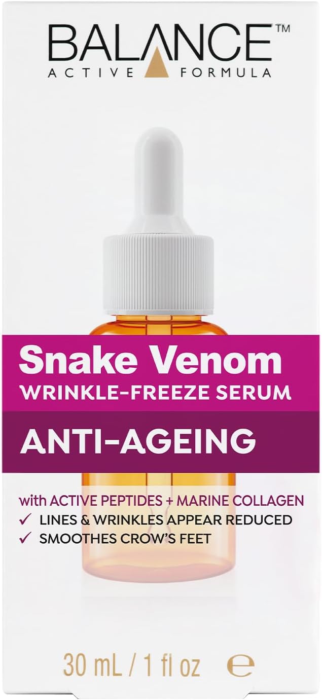 Balance Active Formula Snake Venom Anti-Ageing Wrinkle-Freeze Serum (30ml) - Lines & Wrinkles Appear Reduced. Smoothes Appearance of Crow's Feet.