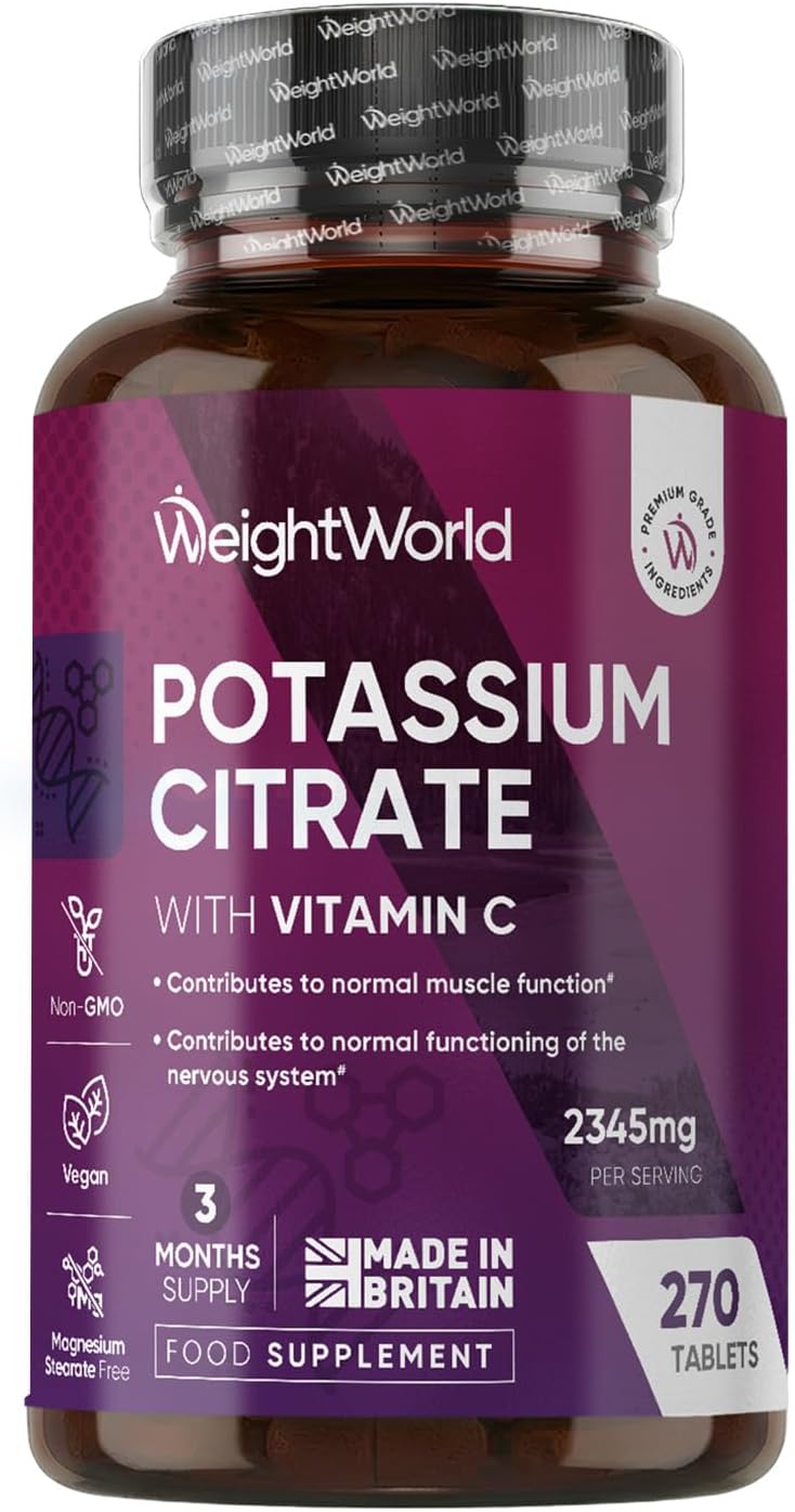 Potassium Supplements with Vitamin C 2345mg - 3 Months Supply - 270 Tablets
