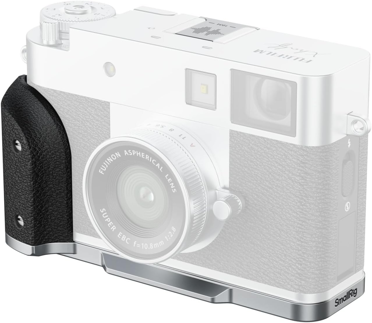 SmallRig X Half L-Shaped Grip for FUJIFILM X Half Camera, Built-in Quick Release Plate for Arca, Lightweight Ergonomic Silicone Handle with Hot Shoe Cover(Silver) - 5216