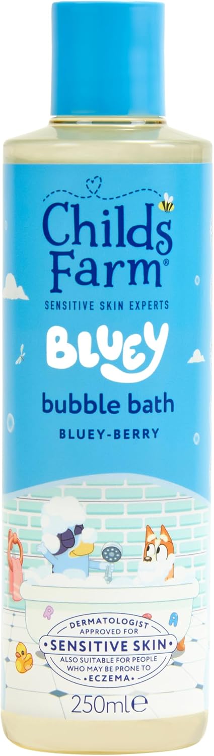 Childs Farm Kids Bluey Bubble Bath, Bluey-Berry | Gently Cleanses & Soothes | Suitable for Dry, Sensitive Skin, 250ml