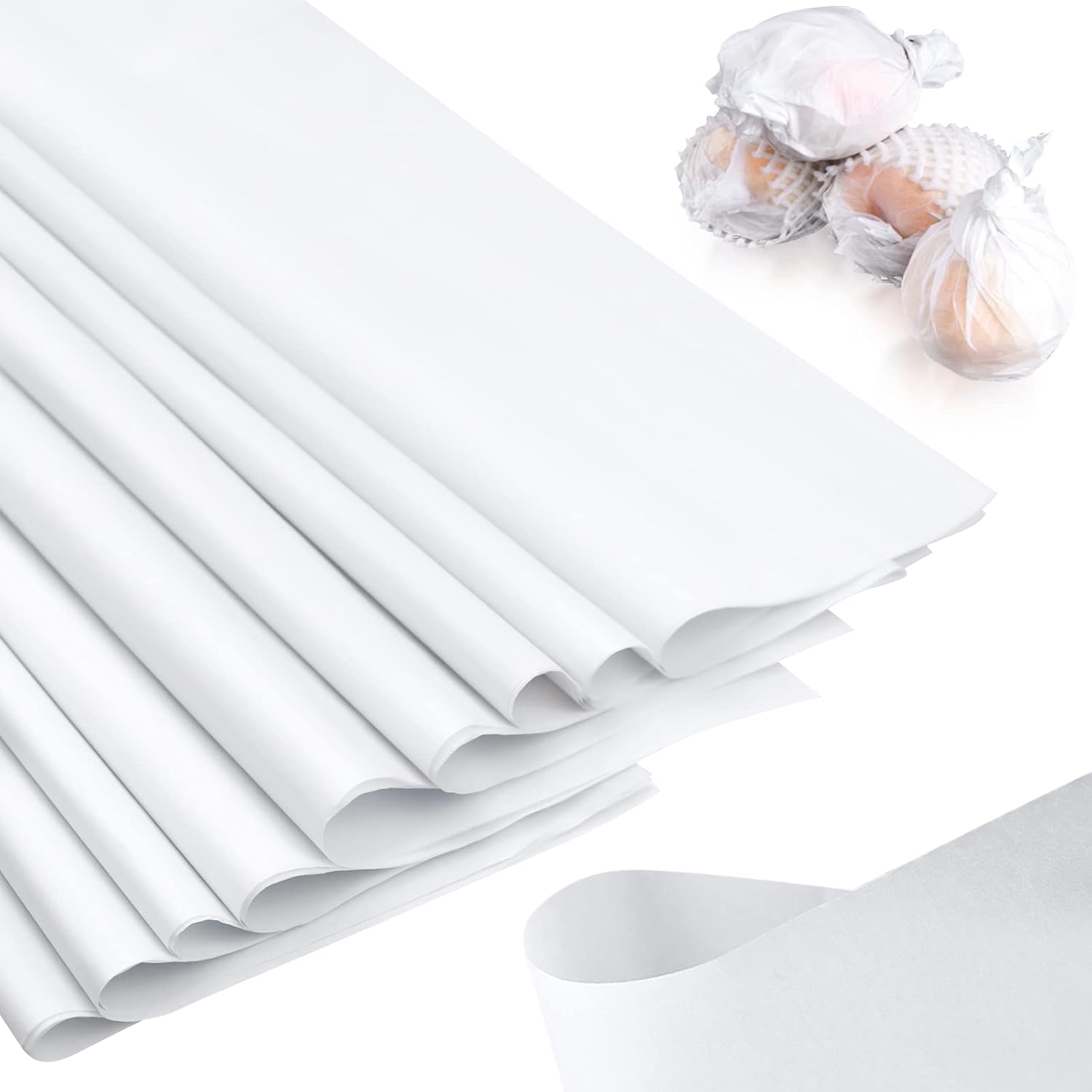 RYKOMO 100 Sheets 20 x 30 Inch Acid Free Archival Tissue Paper Unbuffered No Acid Paper White Valentine's Day Packing Tissue Papers for Preserving Clothing Storage Holiday Arts Craft Decoration