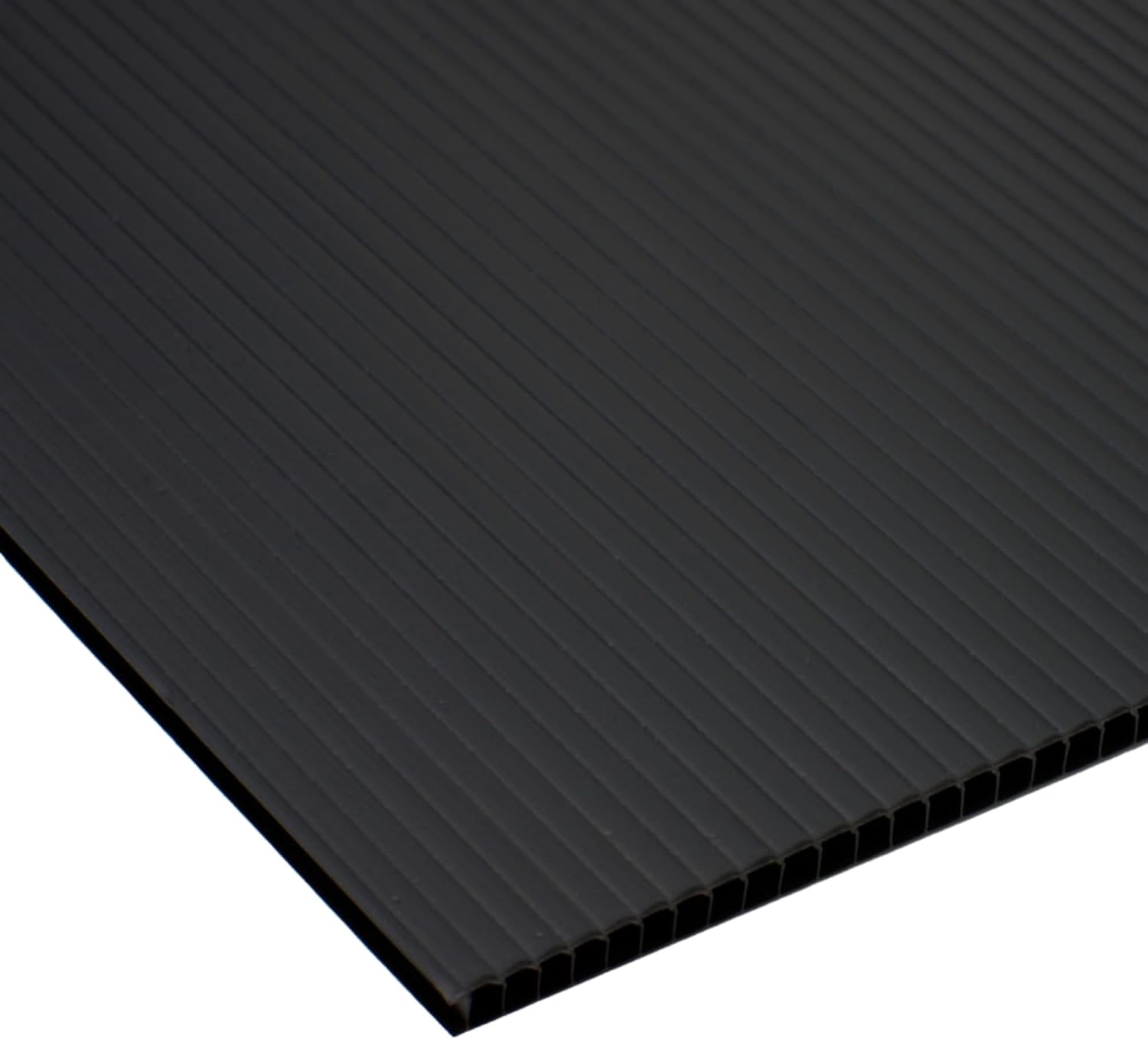 1x Black Correx Sheet 2mm x 1.2 x 2.4m for Hard Floor and Surface Protection Flexible Lightweight Water Resistant Corrugated Floor Protective Cover Plastic Board