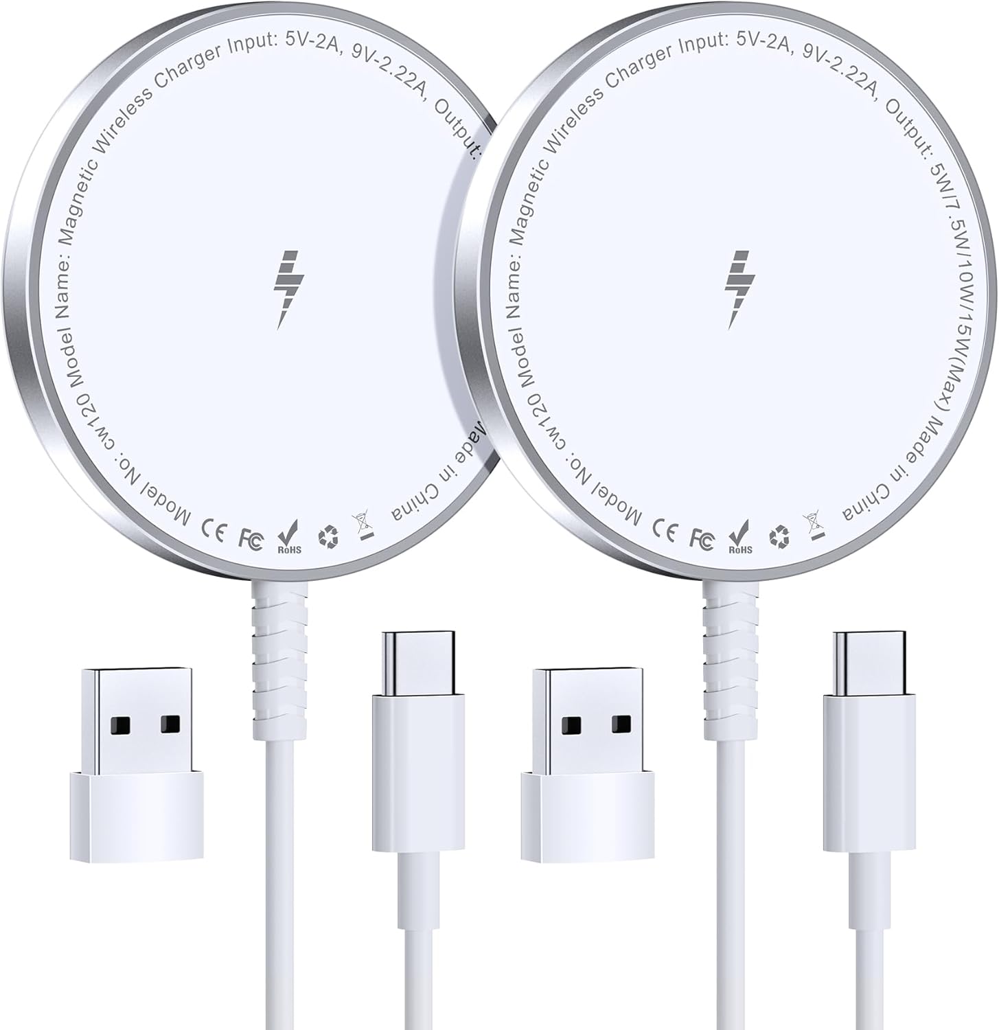 for MagSafe Charger: Magnetic Wireless Charging Pad for iPhone 17 16 15 14 13 12 Series & AirPods 4-2 Pro, Strong Magnet, Aluminum Alloy, USB-C/A Ports, Ultra-Thin & Portable, Ideal for Desk & Bedside