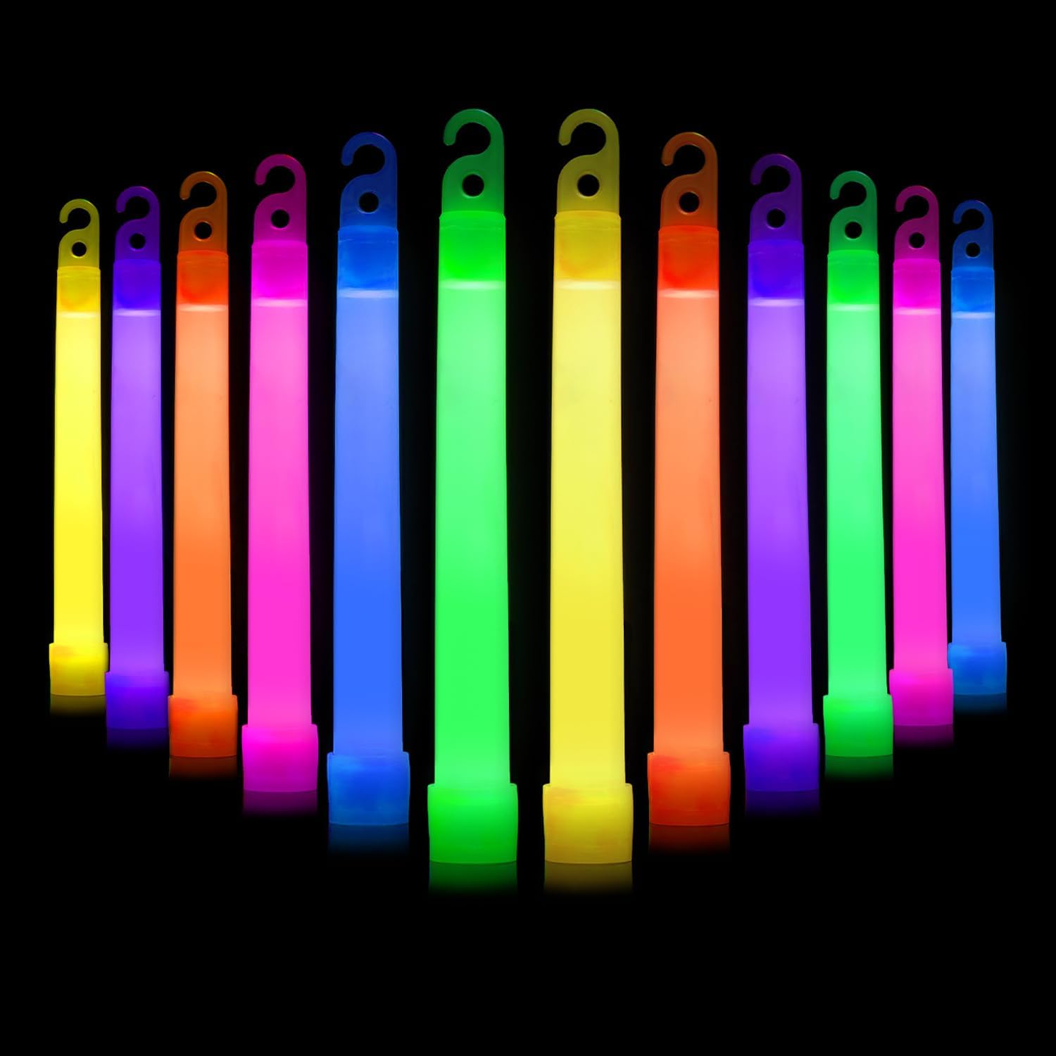 Besto Glow Sticks Party Packs of 25 (mixed Colors) 6 Inches Long Glow Stick with Strings, Glow in the Dark Glow Sticks for Adults, Ultra Bright Glow Sticks, Camping, Wedding, Christmas
