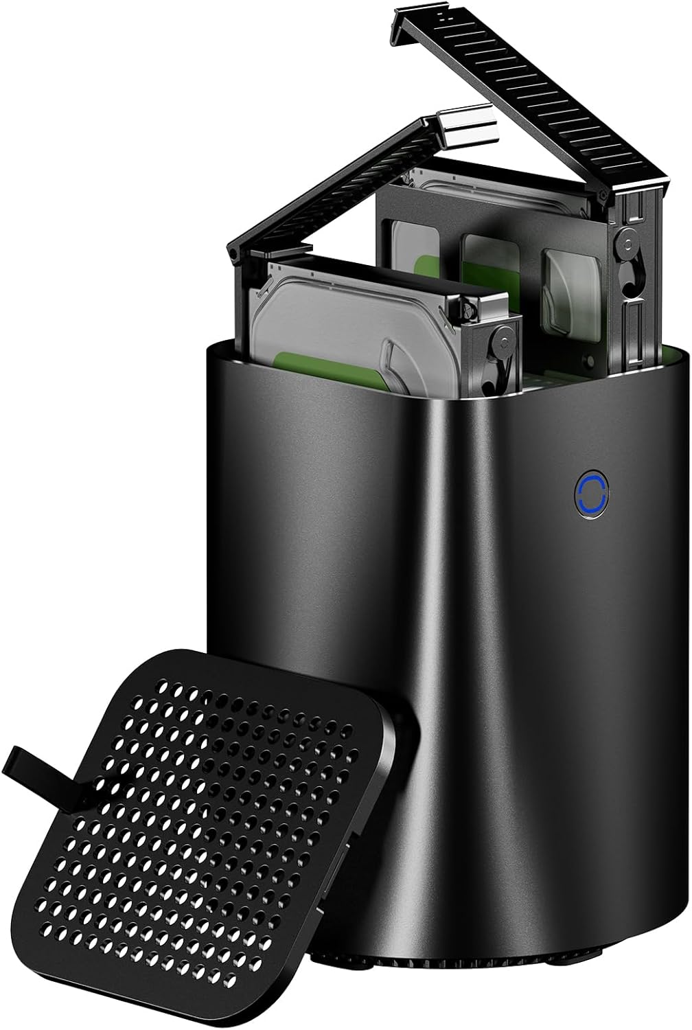 R1 Intel N150 Mini PC 4C/4T,Support 44T(2 * 22T) 2-Bay Storage, 3-in-1 Mini PC 16GB DDR4 512G NVME SSD Windows WiFi 6 Dual 2.5G LAN Soft Router HTPC(Black)