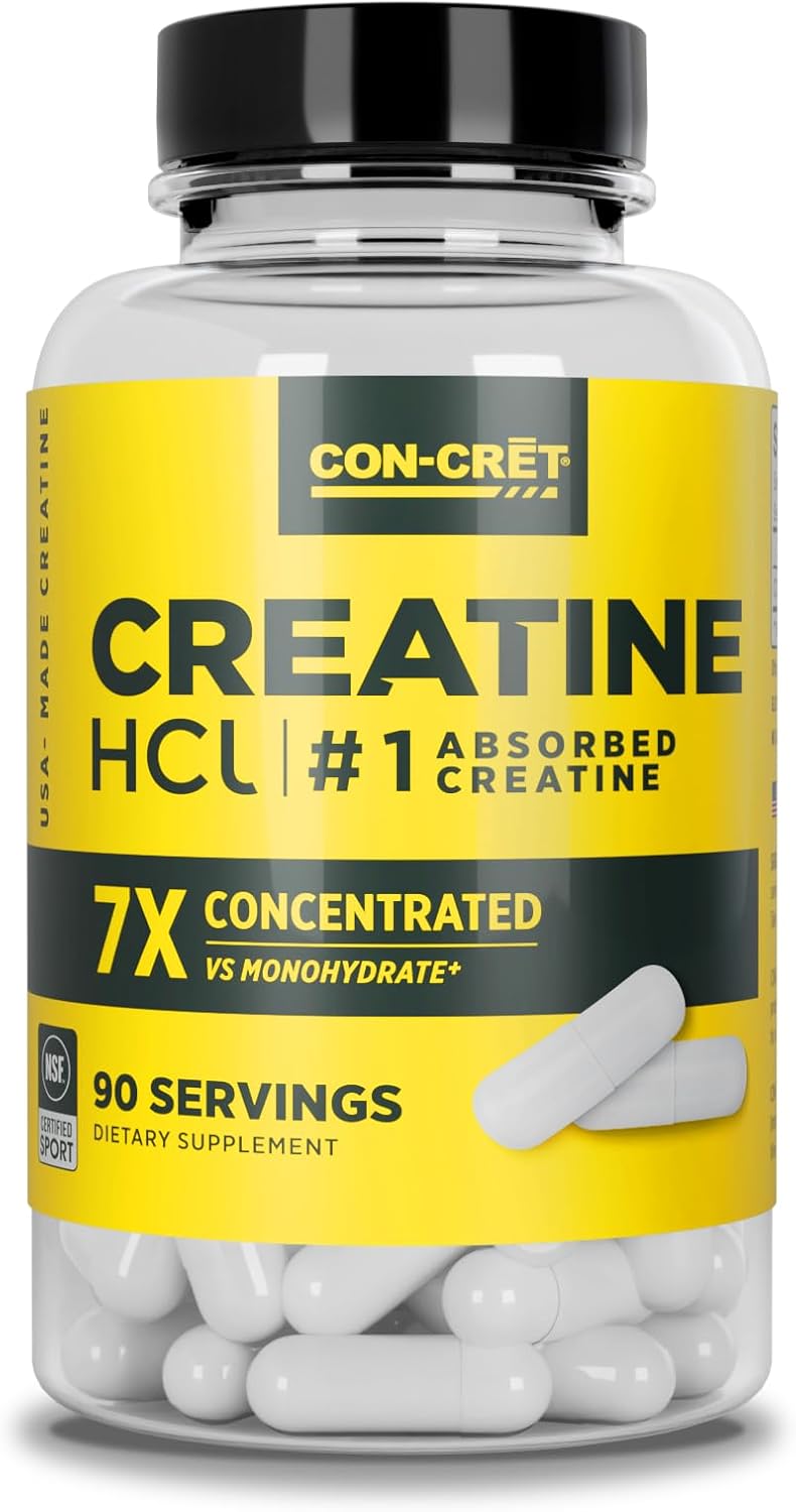 Creatine HCl Capsules | Muscle, Cognitive, Cellular Energy Support | No Bloating or Cramps | USA Made & NSF Certified | Creatine Pills (90 ct)