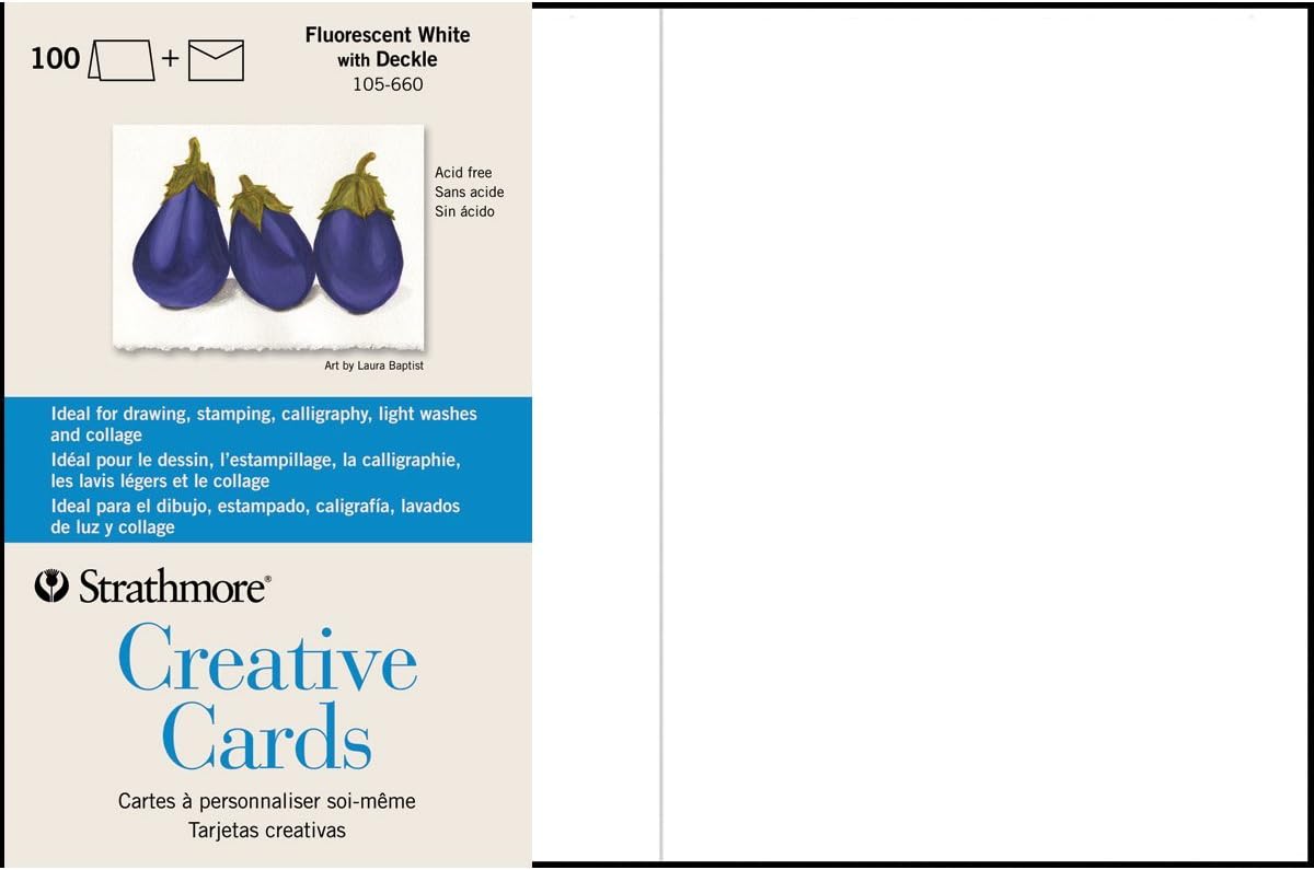 Strathmore Greeting Cards Flr White Pkg 100