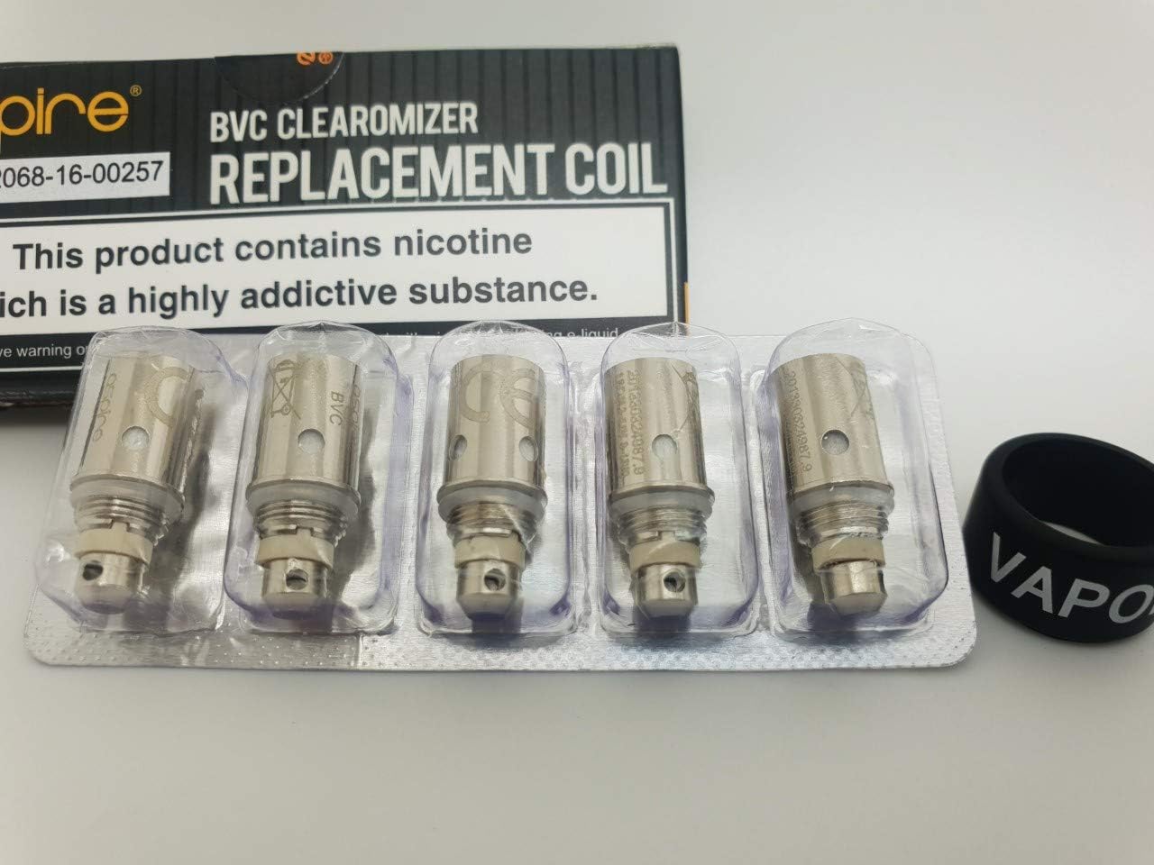 Aspire BVC Clearomizer Replacement Coils 1.6 Ohm for K1 K2 Tank, ET, ET-S,CE5, CE5-S, Vivi Nova, K1 Lite, Stealth Kit, Breeze Spryte AIO 5 Pack, No Nicotine
