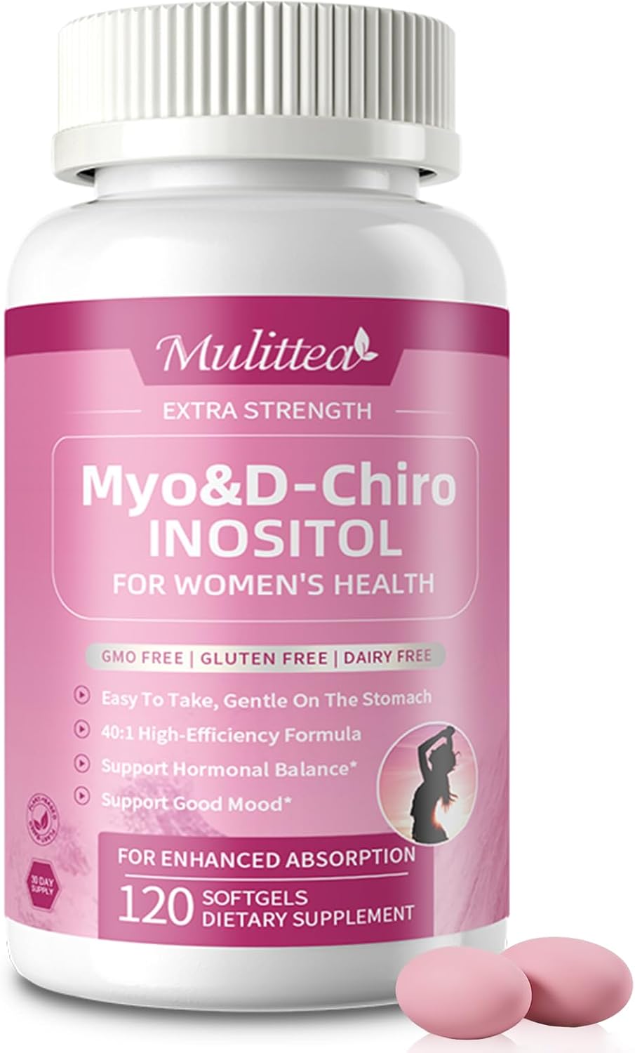 Liposomal Myo-Inositol & D-Chiro Inositol - Inositol Supplement for Women - with Omega-3-2050mg at 40:1 Ratio - Balance Hormone,Support Ovarian & Mood - Vegan 120 Softgels
