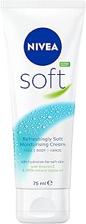 NIVEA Soft All-Purpose Moisturizing Cream (75 mL), Everyday Moisturizer and Hand Cream for Use After Hand Sanitizer or Hand Soap Light and Non-Greasy Formula