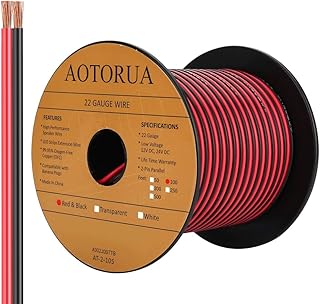 100FT 22AWG Electrical Wire, 22/2 Gauge Oxygen Free Copper 12V/24V DC Red Black Zip Cord Wire Parallel Extension Wire, LED Strip Lights Hookup Wire for Led Strips Single Color 3528 5050