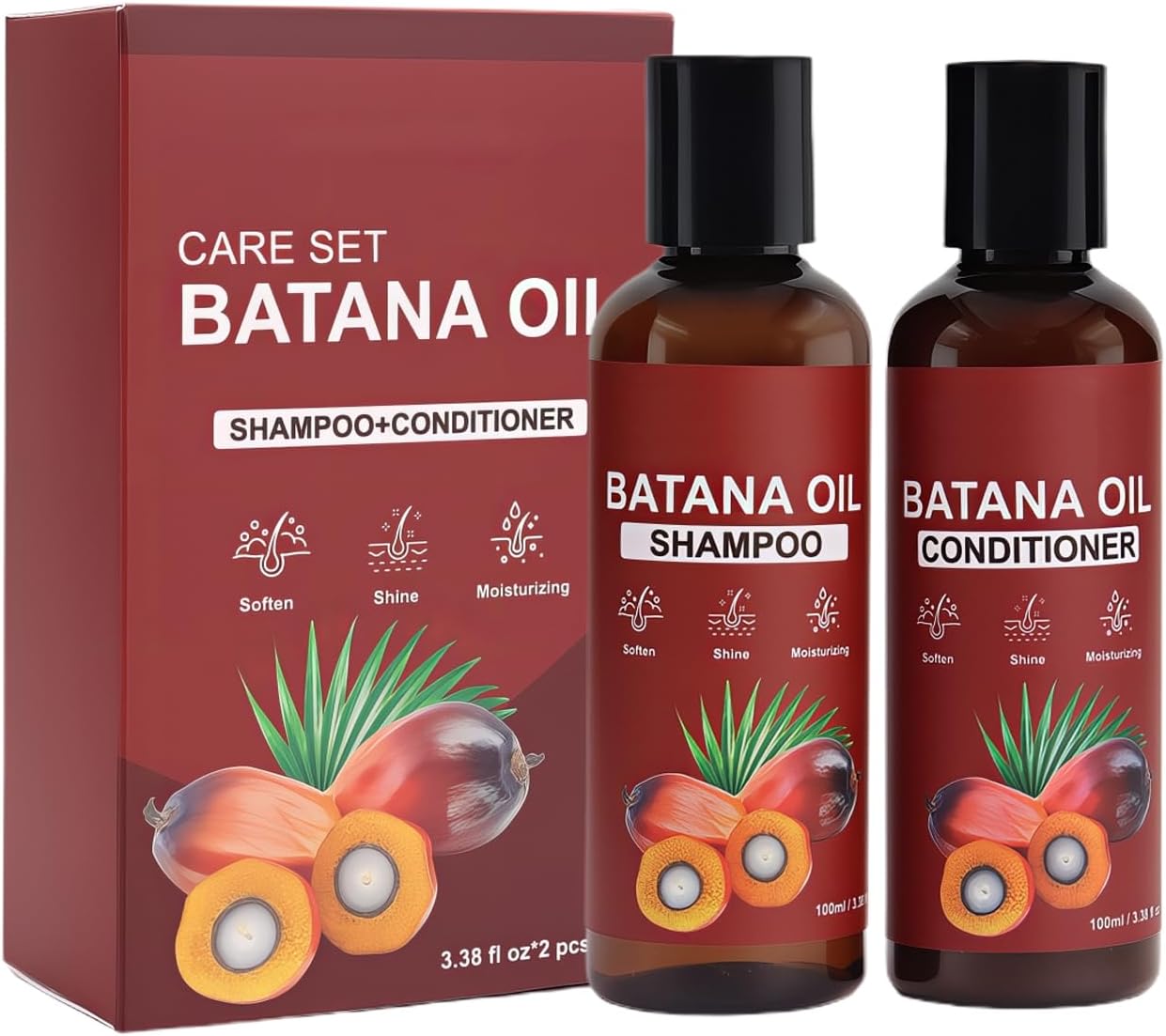 DMQ Batana Oil Hair Care Set, Shampoo and Conditioner, Deep Nourish Scalp, Restores Damaged Hair, Natural Hair Growth Oil, Effective Against Regional Alopecia, Smooth Hair Travel Set