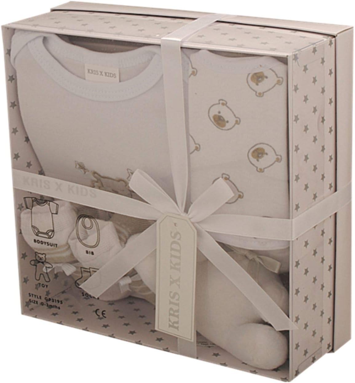 Newborn Baby 4 pcs Gift Set 0 - 3 Months. Available in Blue or Pink or Lemon or White