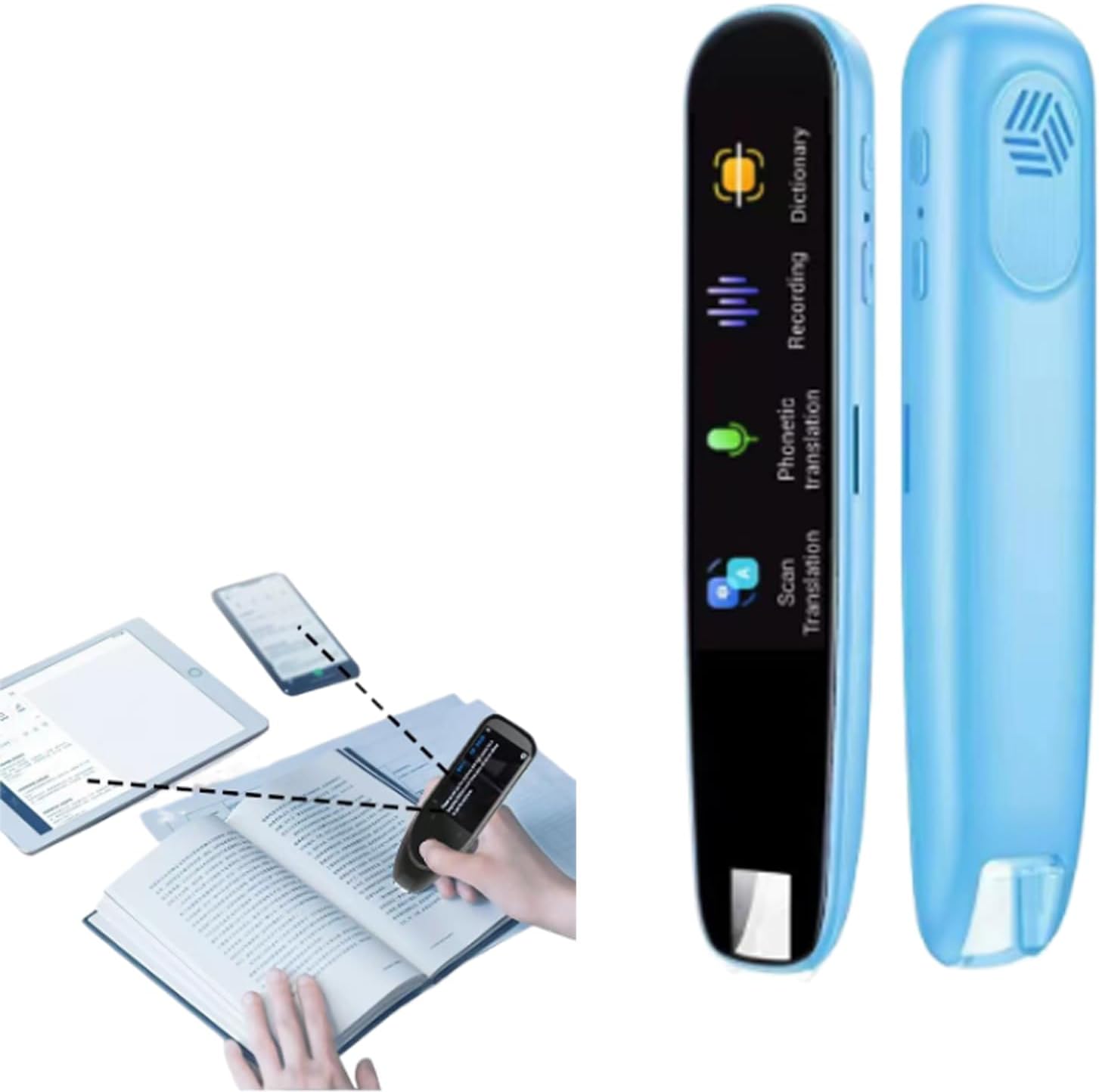 Multipurpose Language Translator Device No WiFi Needed, 112 Languages Translation Pen,Real Time Translator Pen,Scanning Reading Pen,Blue