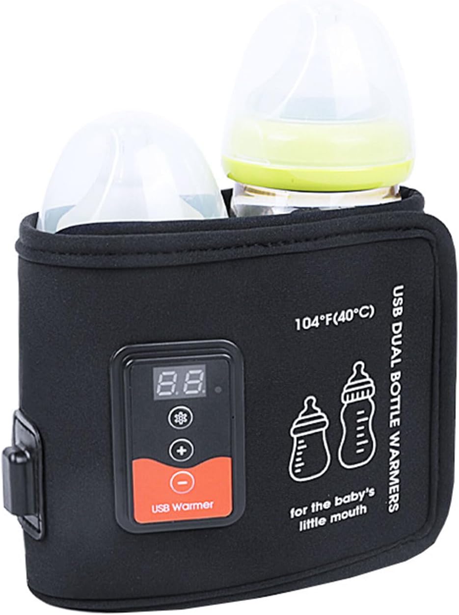 Portable Intelligent Adjustable Warm Milk Dispenser USB Double Bottle Insulation Sleeve Baby Bottle Insulation Case