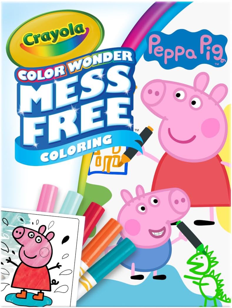 CRAYOLA Color Wonder - Peppa Pig Mess-Free Colouring Book (Includes 18 Colouring Pages & 5 Magic Color Wonder Markers) Packaging may vary