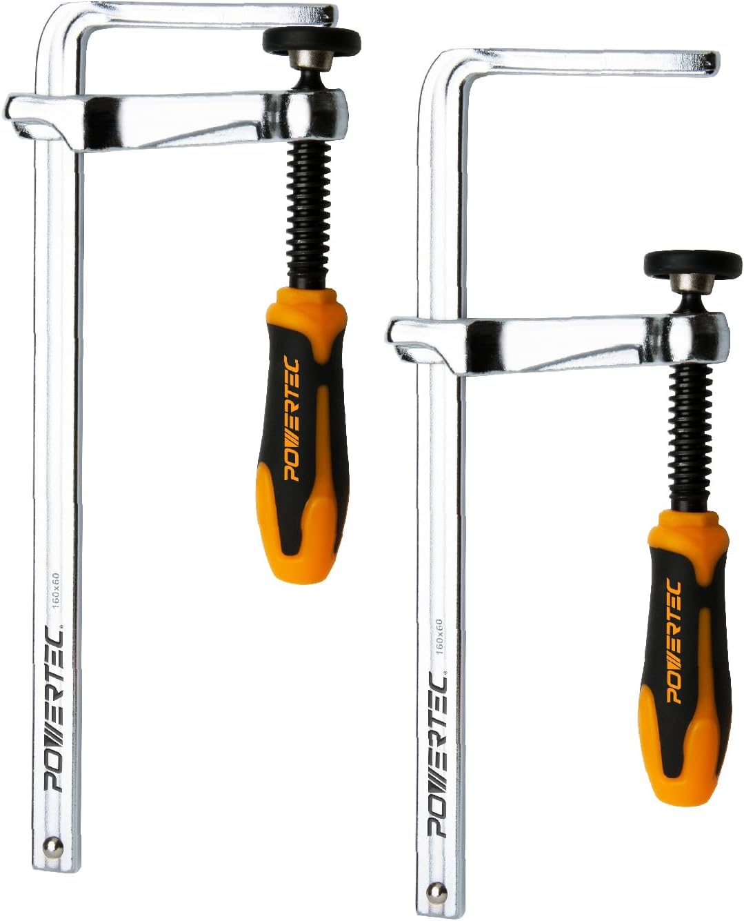 POWERTEC Quick Screw Guide Rail Clamps for BOW XTENDER Fences, MFT Table, Track Saw Guide Rail System, 7” Capacity x 2-3/8” Throat Depth, 400lbs Clamping Force - 2PCs (71409)