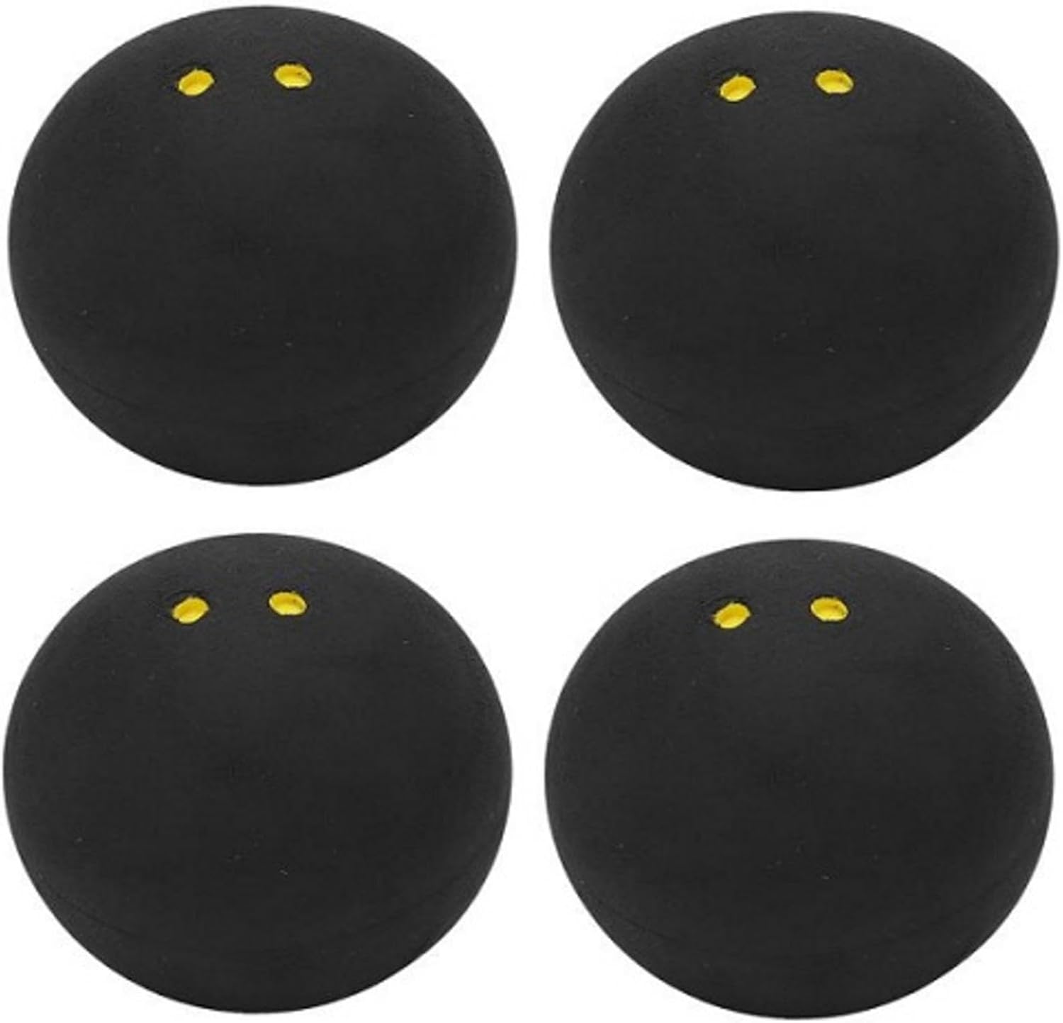 4Pcs Squash Ball, Squash Balls Double Yellow Dot, 38mm High Bounce Training Squash Ball, Squash Racket Balls for Slow Speed Play, Professional Raquet Handball Ball, Refer to description