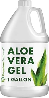 Premium Nature Pure Aloe Vera Gel For Face & Dry Skin, Sunburn Relief, Aloe Vera Gel for Skin Moisturizer Aloe Vera Gel from Aloe Vera Plant Aloe Vera Gel for Hair Aloe Gel 1 Gallon