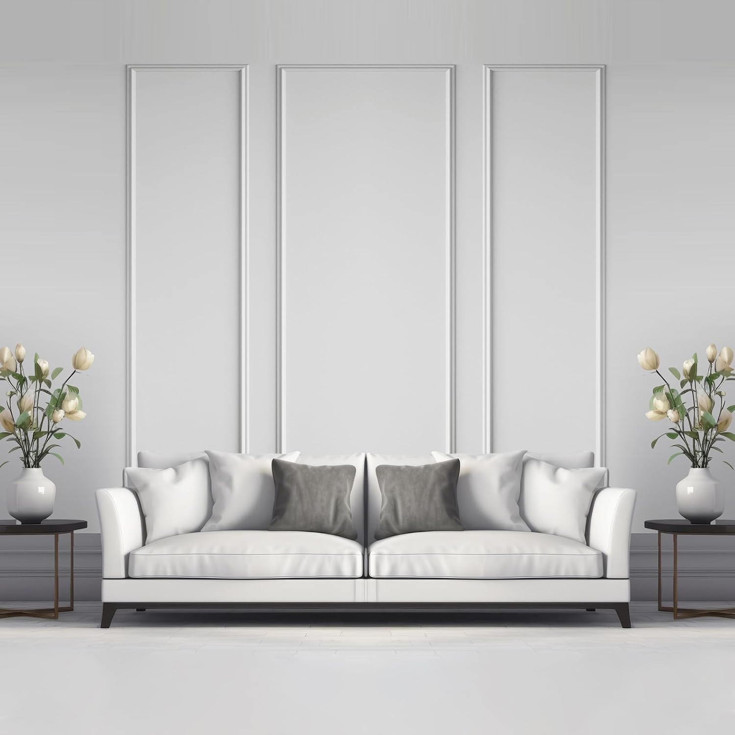 Pangda 3set Peel and Stick Wall Molding Kit 3D Premade, 24x96in+48x96in