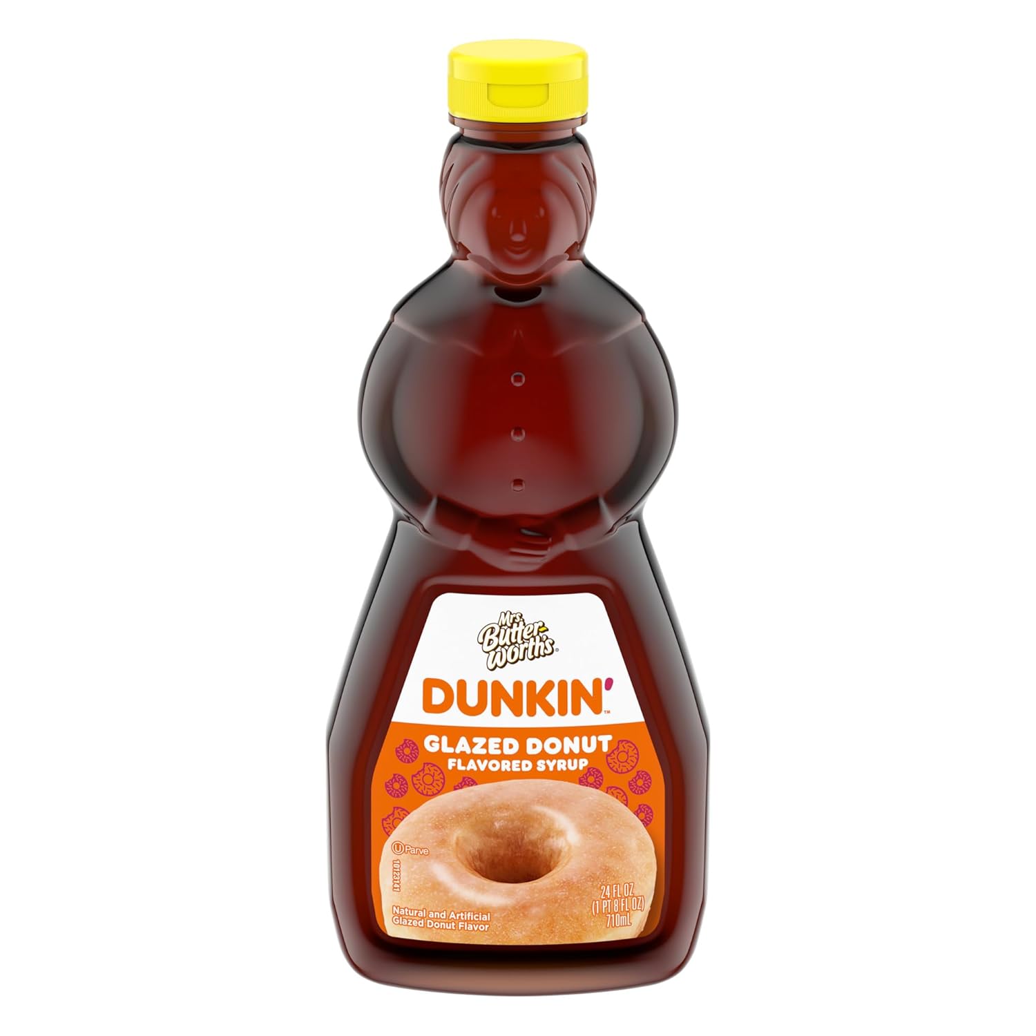 Mrs. Butterworth's Dunkin' Glazed Donut Flavored Pancake Syrup Breakfast Topping, 24 oz.