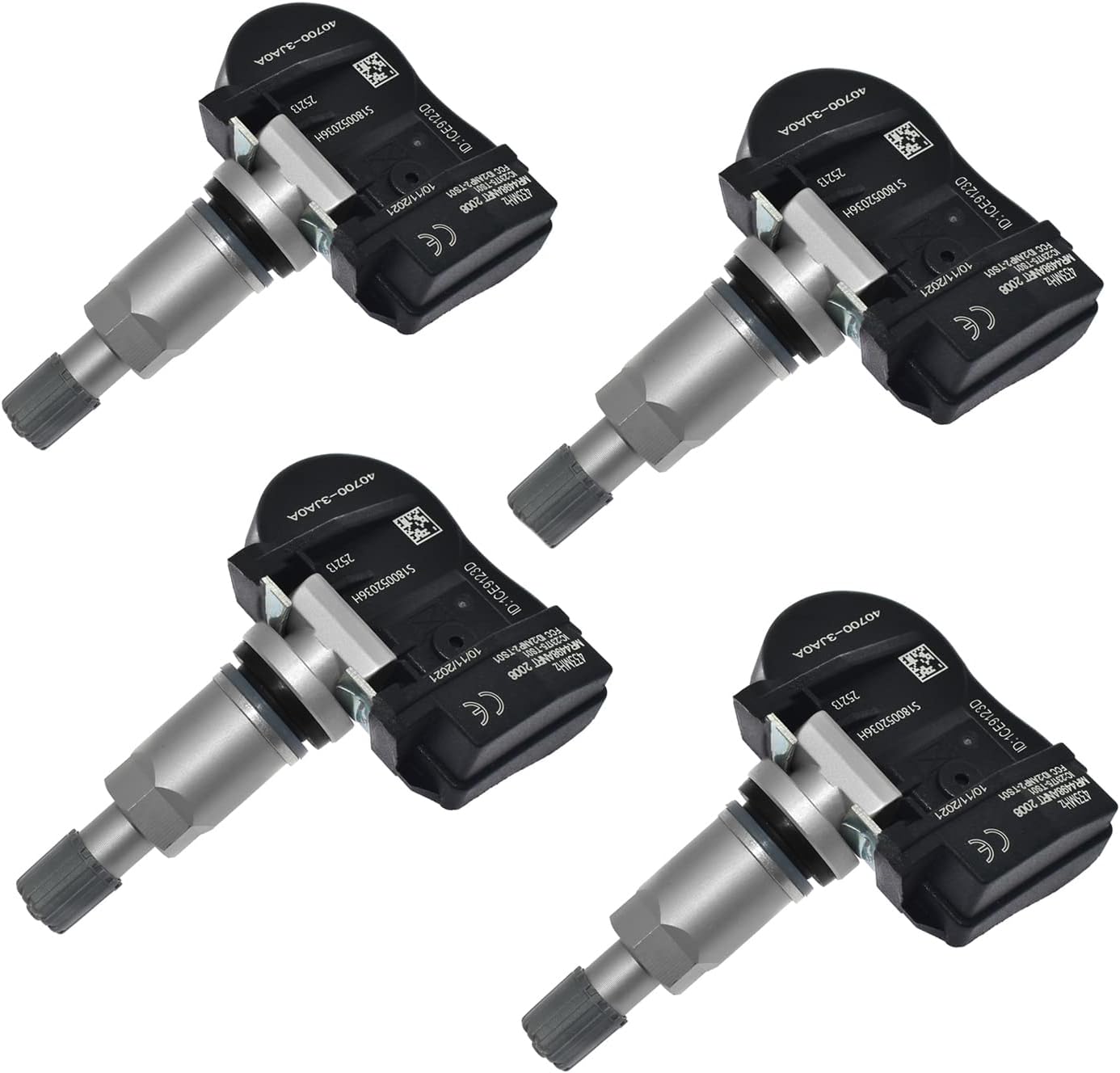 Programmed Tire Pressure Monitoring System Sensor TPMS Sensor Set of 4 Compatible with Infiniti Nissan Replacements #40700-3JA0A,407003JA0A 40700-3JA0B