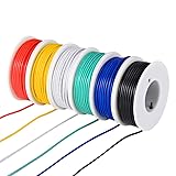 22 AWG Wire Electrical Wires 22 Gauge Tinned Copper Wire, PVC (OD: 1.7 mm) 6 Different Colored 30ft / 9m Each,Stranded Wire Hookup Wires for DIY DC/AC