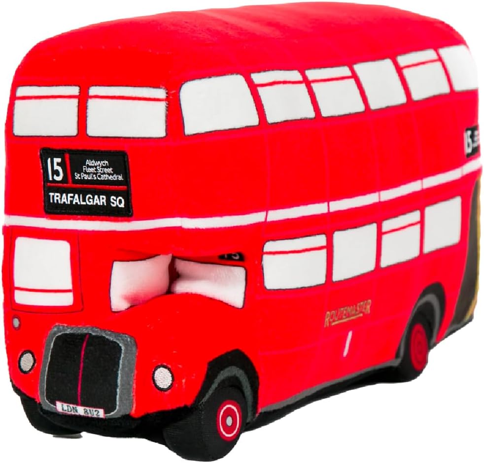 Original Vintage Routemaster London Bus Soft Toy - Double Decker Plush Toy Age 3+ for Kids and Collectors