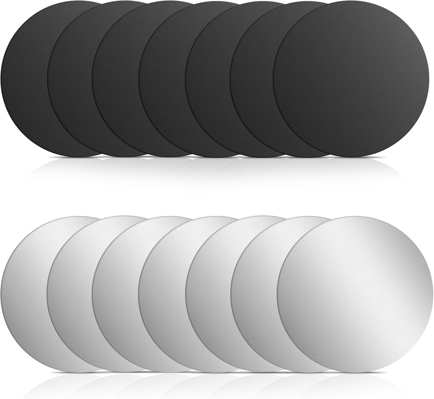 Bewudy 14pcs Metal Plates for Magnetic Mount, Round Magnet for Phone Case, Round Mobile Phone Metal Plate Mini Adhesive Iron Discs for Magnets Mount Phones Holder Back Magnet Stickers