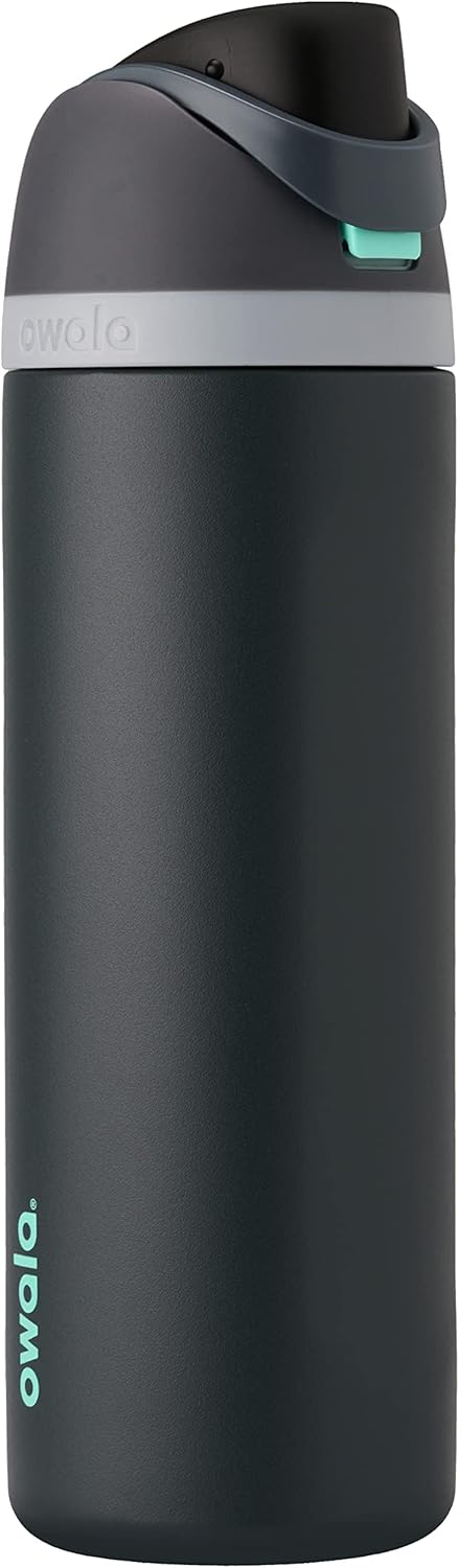 Owala FreeSip Insulated Stainless Steel Water Bottle with Straw - 40oz, Foggy Tide & Silicone Boot, Anti-Slip Protective Sleeve for Sports & Travel