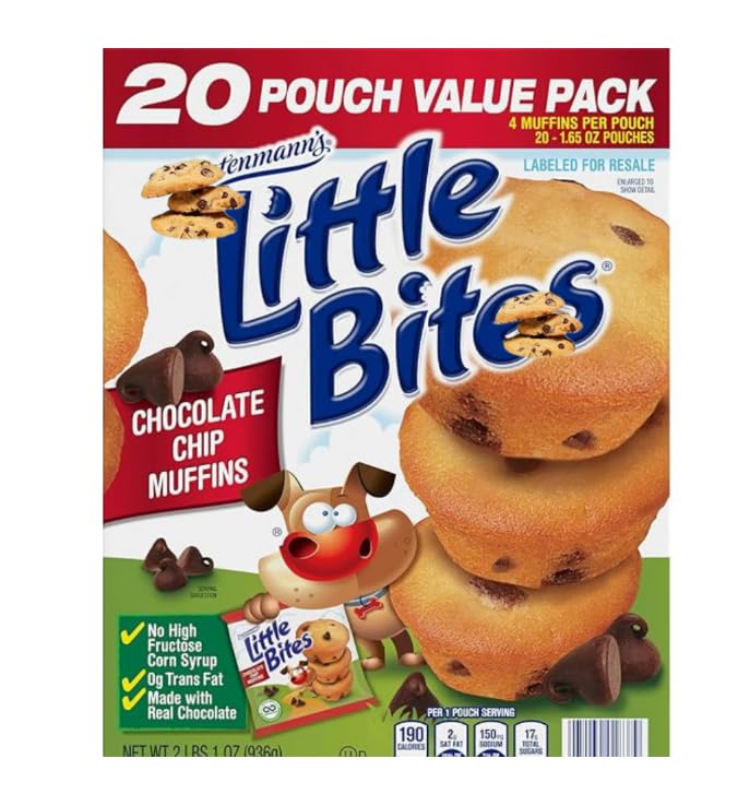 Little Bites Chocolate Chip Mini Muffins, 20 Packs, 33 oz Value Pack (1 pack)