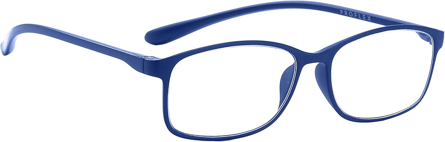 PROFLEX BluOptix Blue Light Blocking lightweight, flexible, scratch resistant, unisex (mens + womens), computer screen technology reading glasses +0.0,+1.0,+1.5,+2.0,+2.5,+3.0,+3.5,+4.0