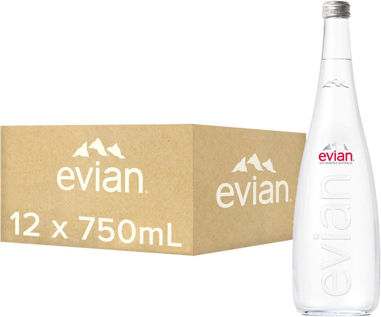 Evian Natural Mineral Water 75cl VAP x 12